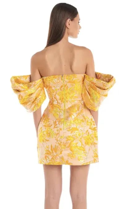 Eliya The Label Raquel Dress Floral Yellow Size AU 10 photo 4