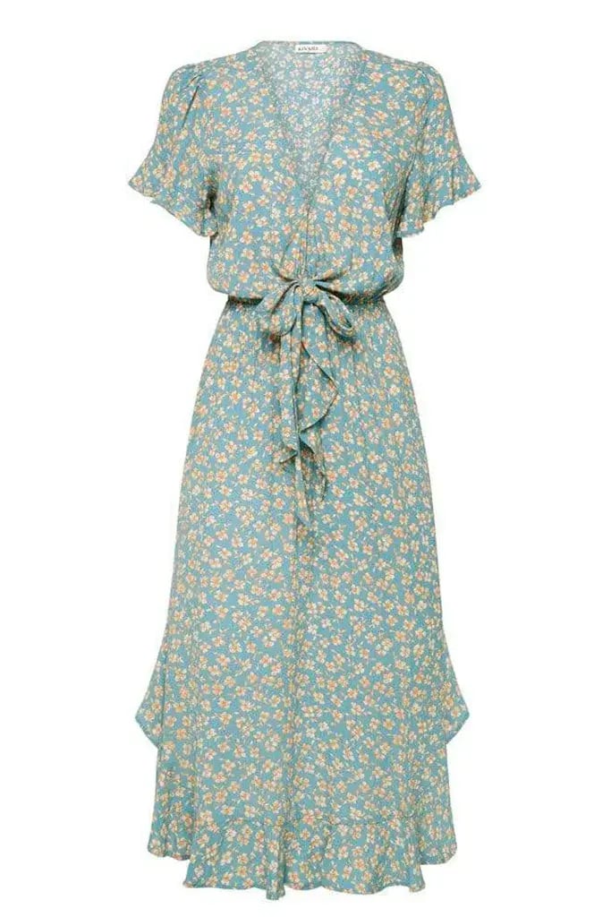 Kivari Nell Tie Front Midi Dress Ditsy Floral Size S photo 3