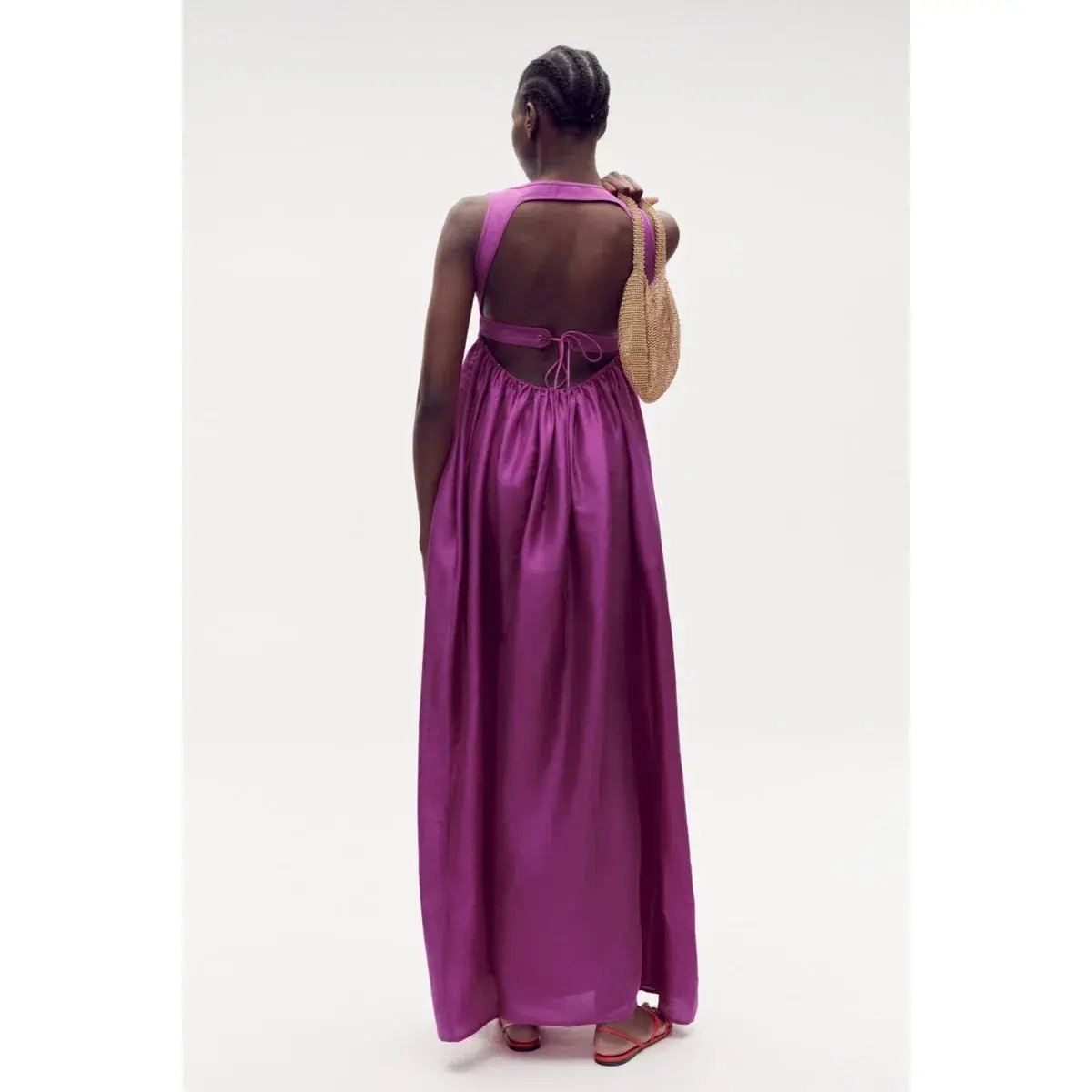 Oroton Strappy Sun Dress Magenta Size AU 12 photo 2