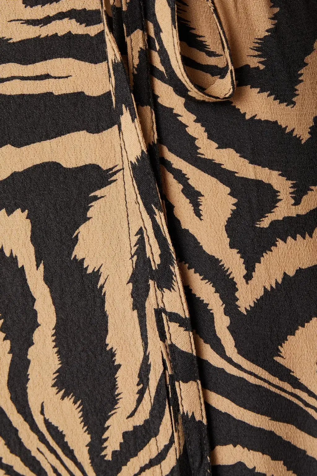 Ganni Tiger Print Midi Wrap Dress Animal Print Size AU 8 photo 5