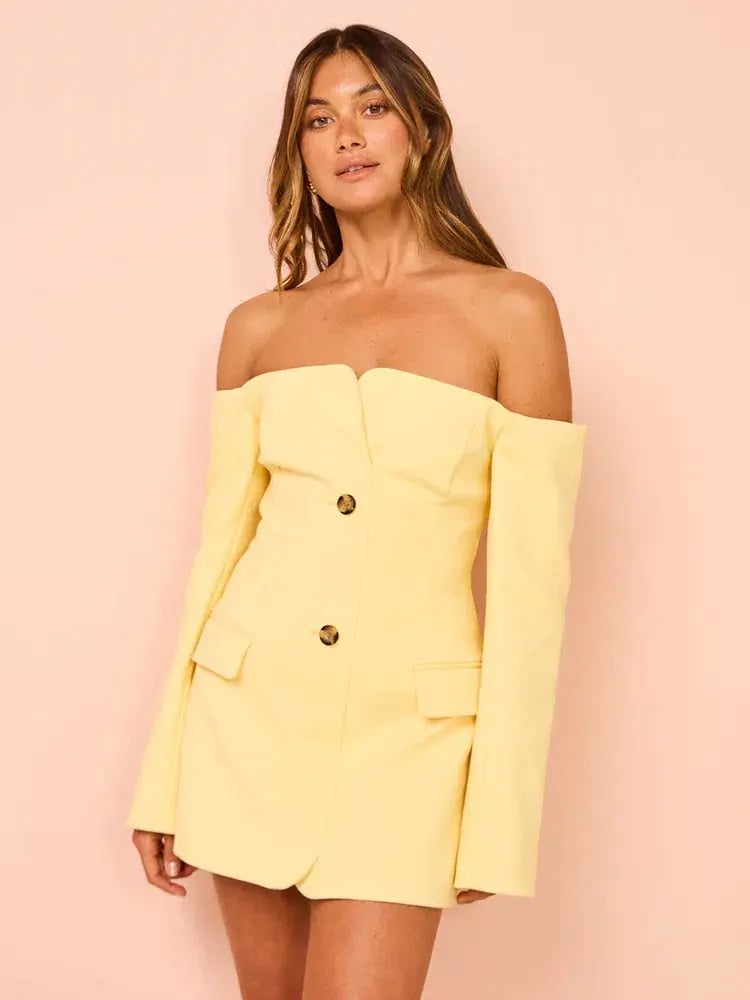 Sir the Label Sandrine Tailored Mini Dress in Limone Size 1 / AU 8 photo 4