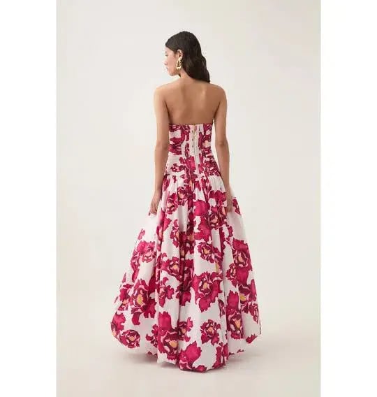 AJE Behold Maxi Dress Red Floral Size AU 16 photo 5