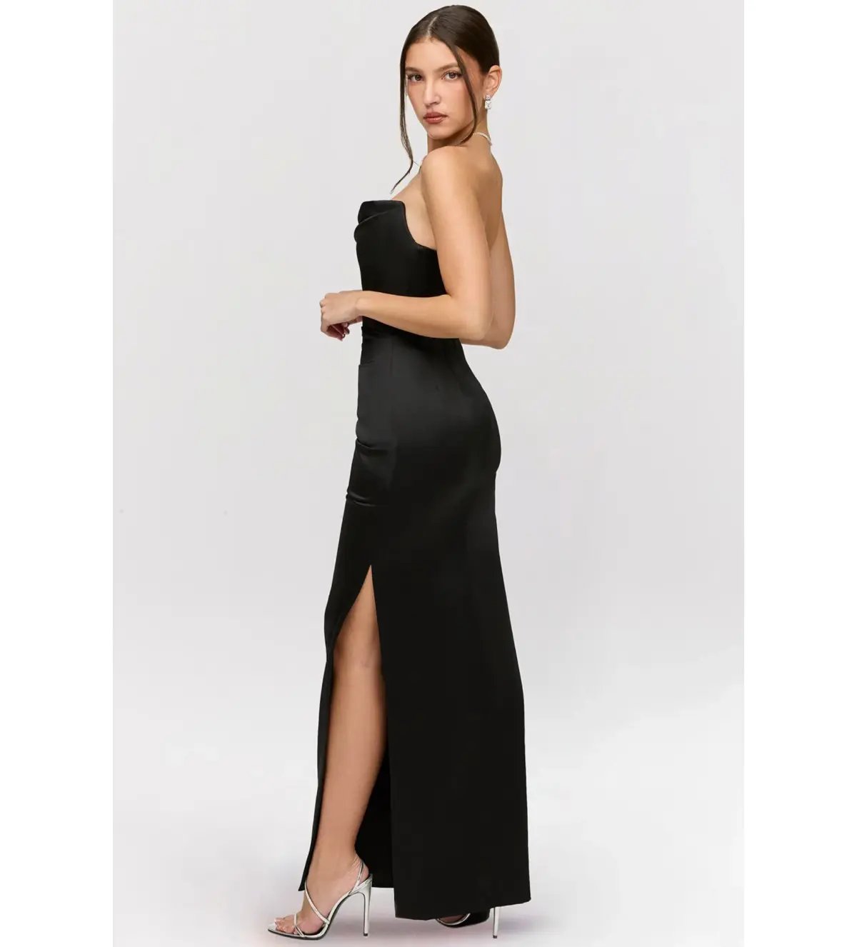 House of CB Adrienne Corset Maxi Dress in Black Size 8 photo 3