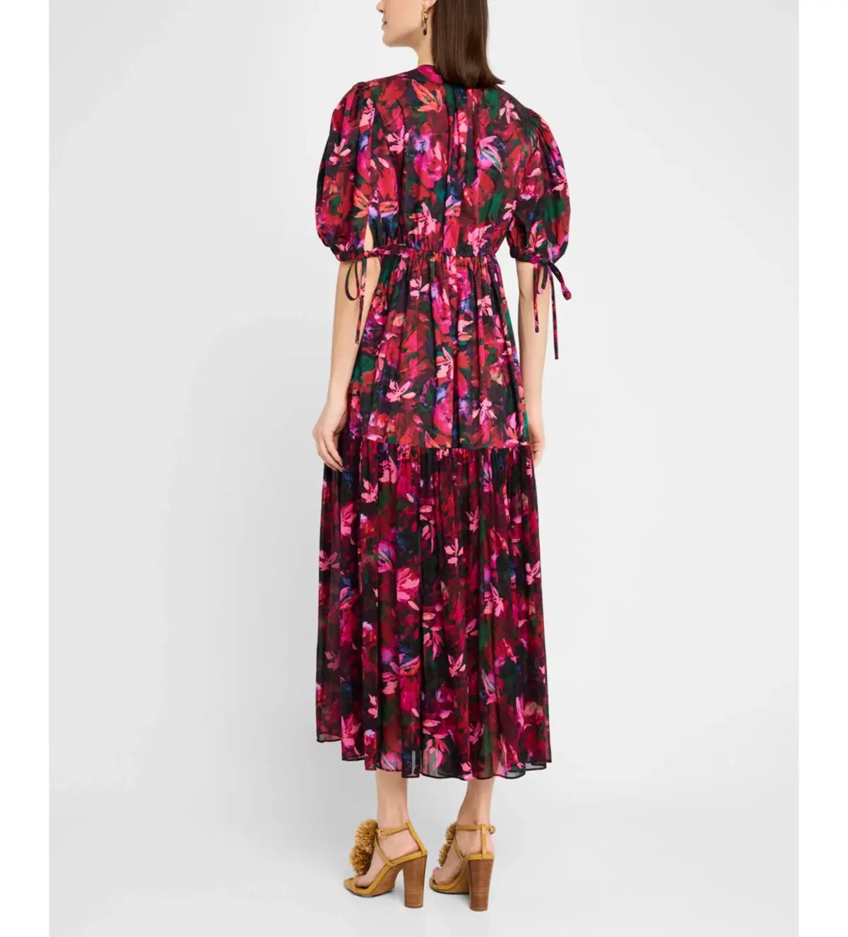 Ulla Johnson Collage Midi Dress Hibiscus Size AU 10 photo 3