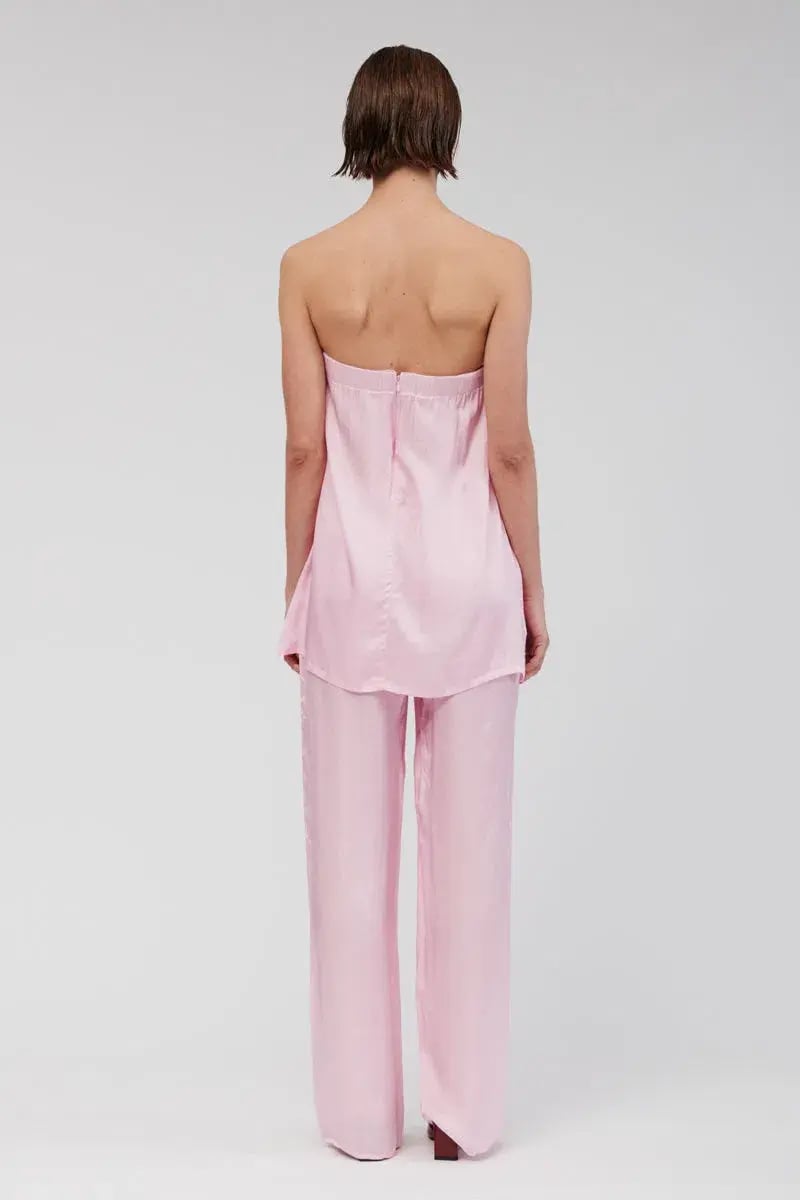 Suboo Emilia Bustier Tunic and Elastic Waist Slim Pants Set Pink Floral Size L / AU 12 photo 3