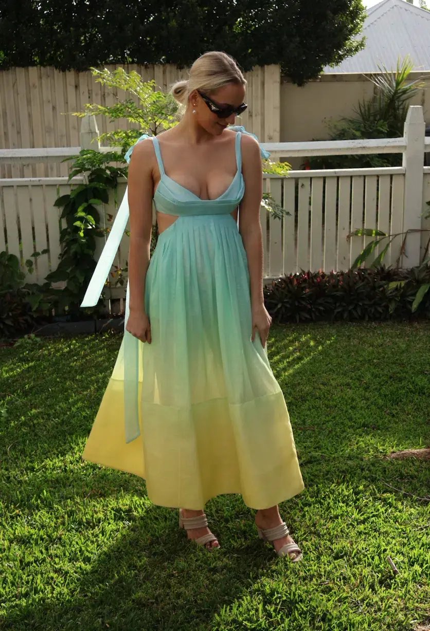Zimmermann Oasis Bralette Dress Ombré Gown 0 / AU 8 photo 7