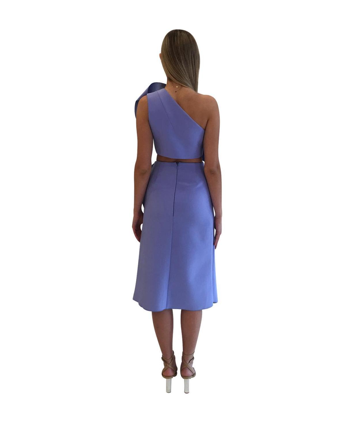 Acler Fincher Top and Midi Skirt Set Empire Blue Size 8 photo 3