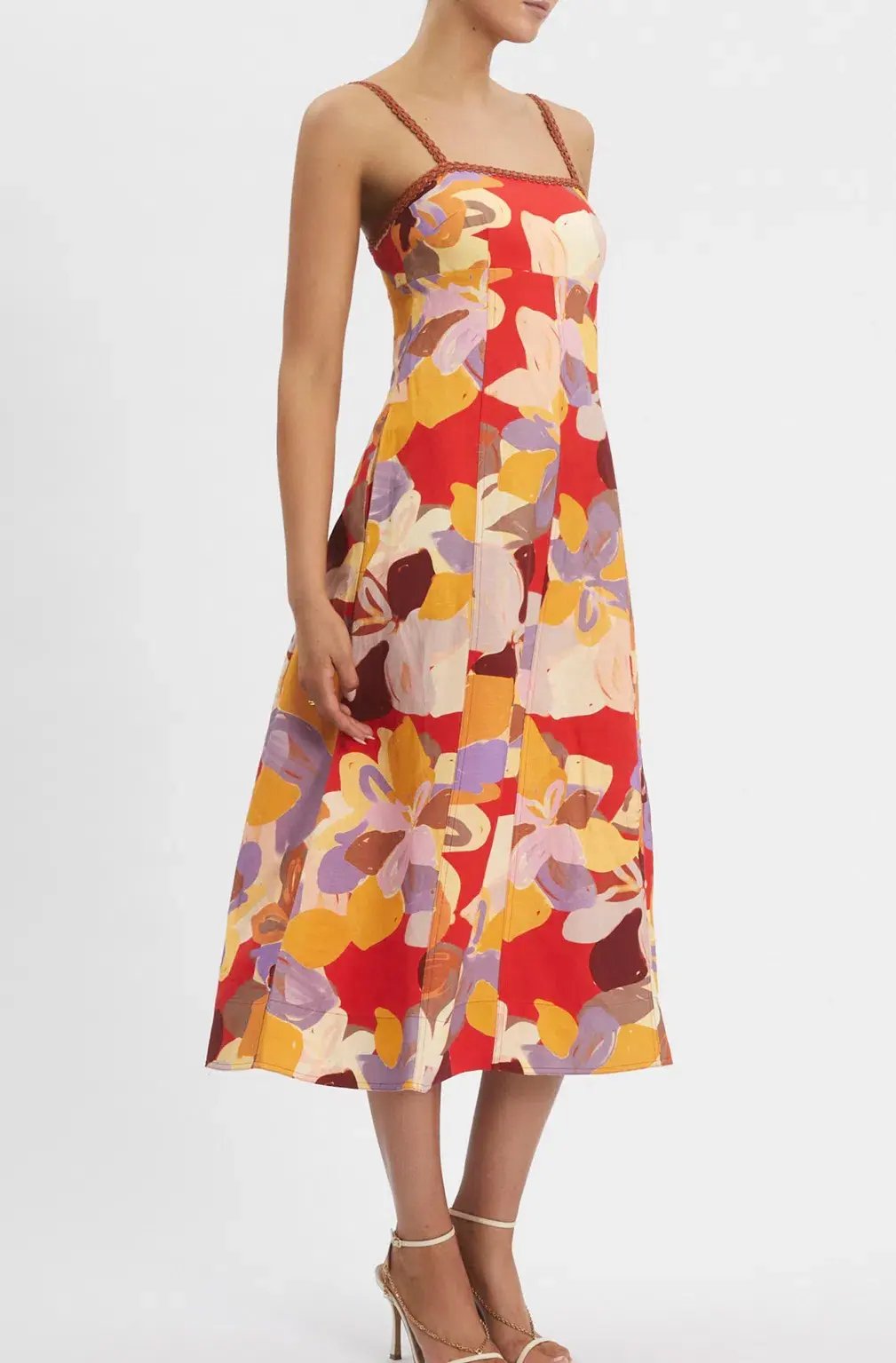 Rebecca Vallance Santiago Midi Dress in Multi Size AU 10 photo 4
