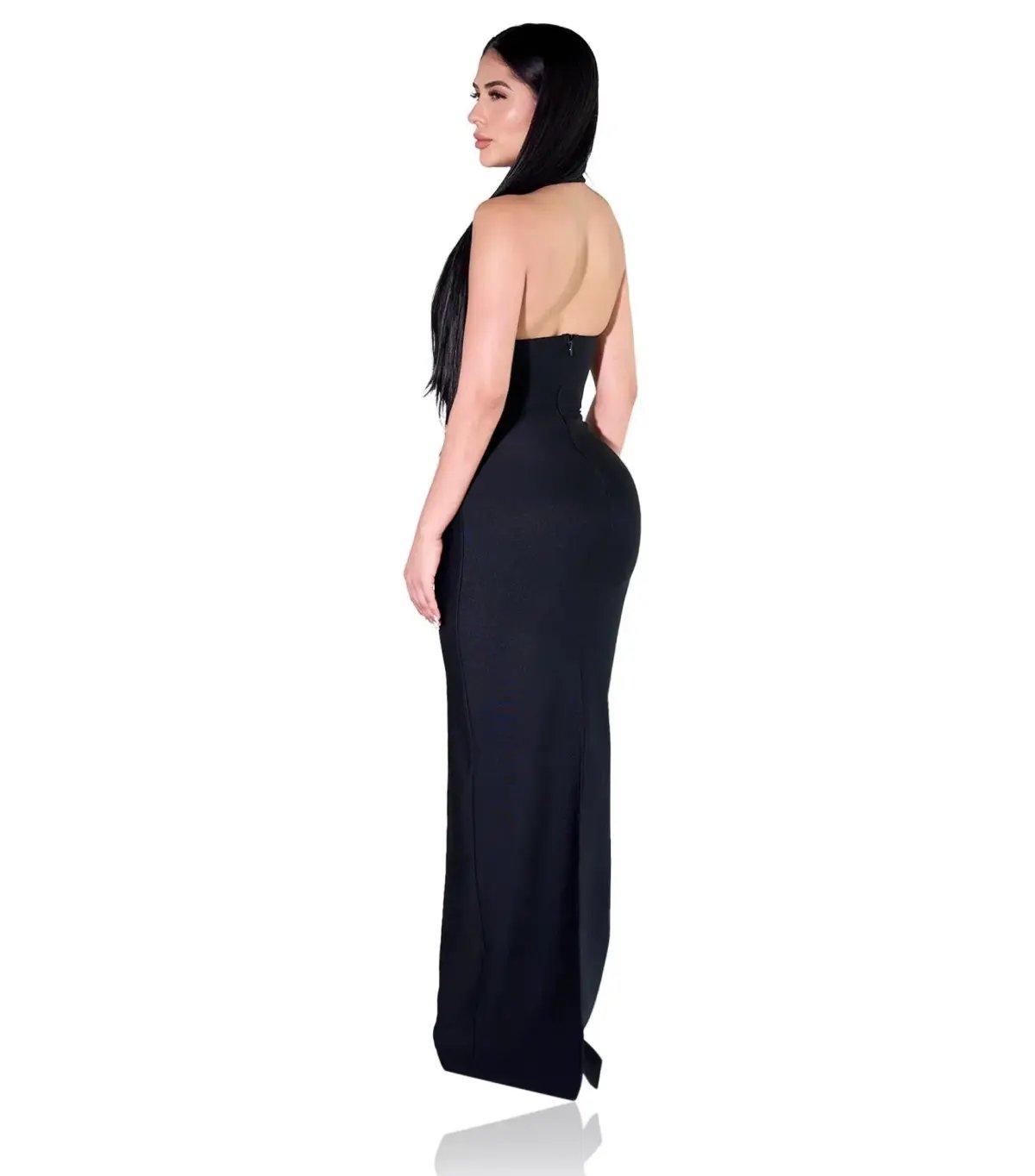 YG Collection Gianna Halter Maxi Gown Black Size AU 8 photo 2