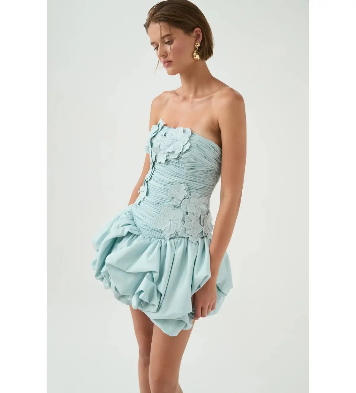 Aje Splendour Mini Dress in Silver Blue Size 12 photo 4