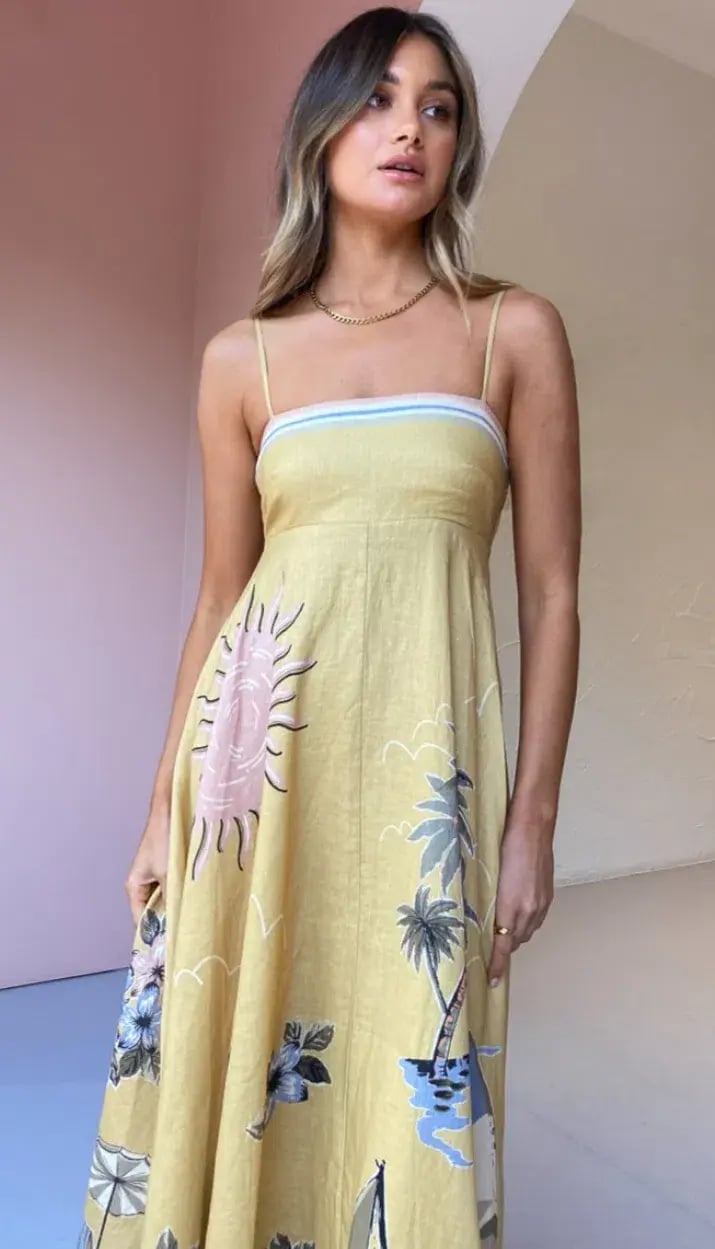 Alemais Sunset Shades Sundress Yellow Size 10 photo 2