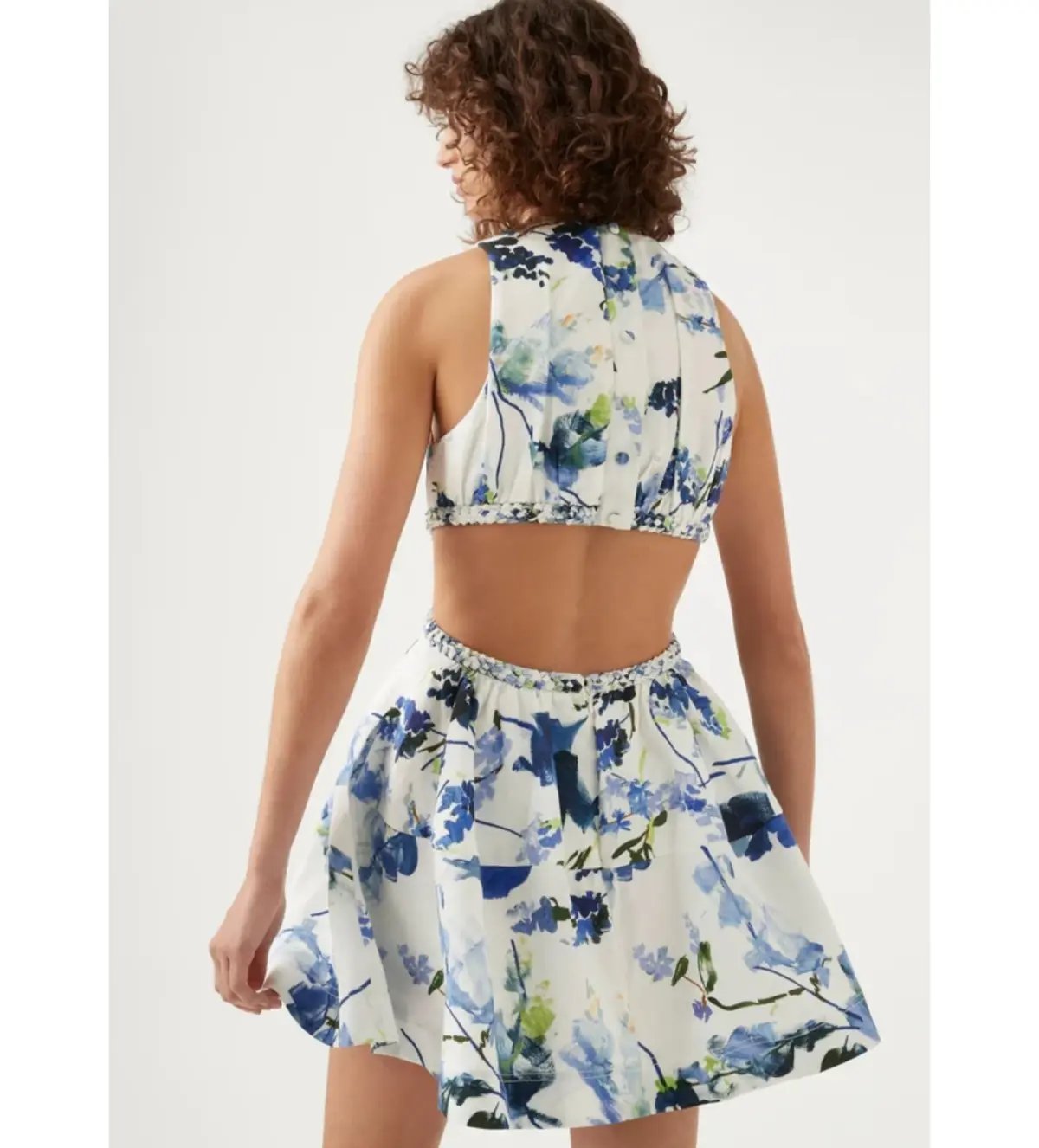 Aje Voyage Braided Cut Out Mini Dress Floral Print Size AU 12 photo 6