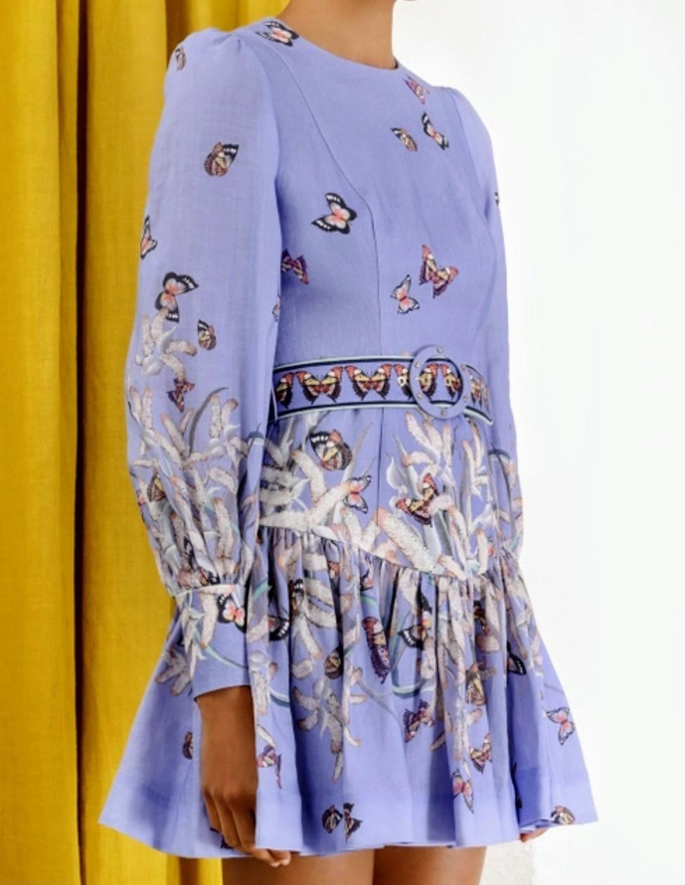 ZIMMERMANN BOTANICA BELTED LINEN MINI DRESS photo 2