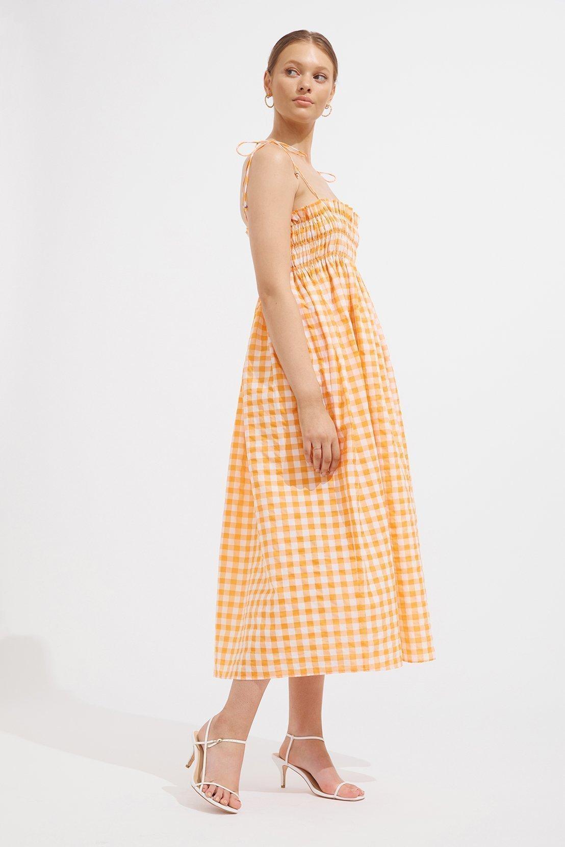 Steele - Sierra Dress - Papaya Check - Size 10 photo 2