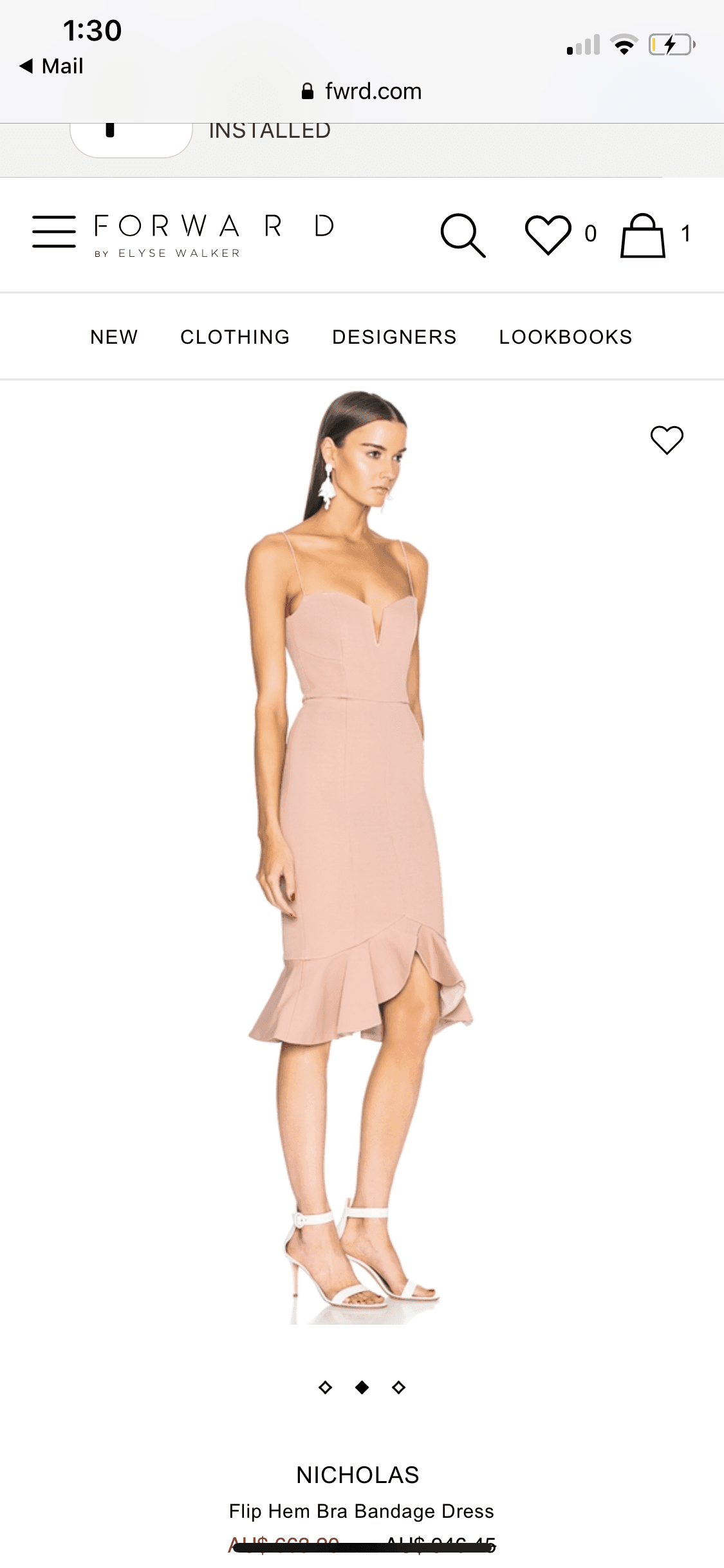 Nicholas Flip Hem Bra Bandage Dress in Nude Size 0 photo 5