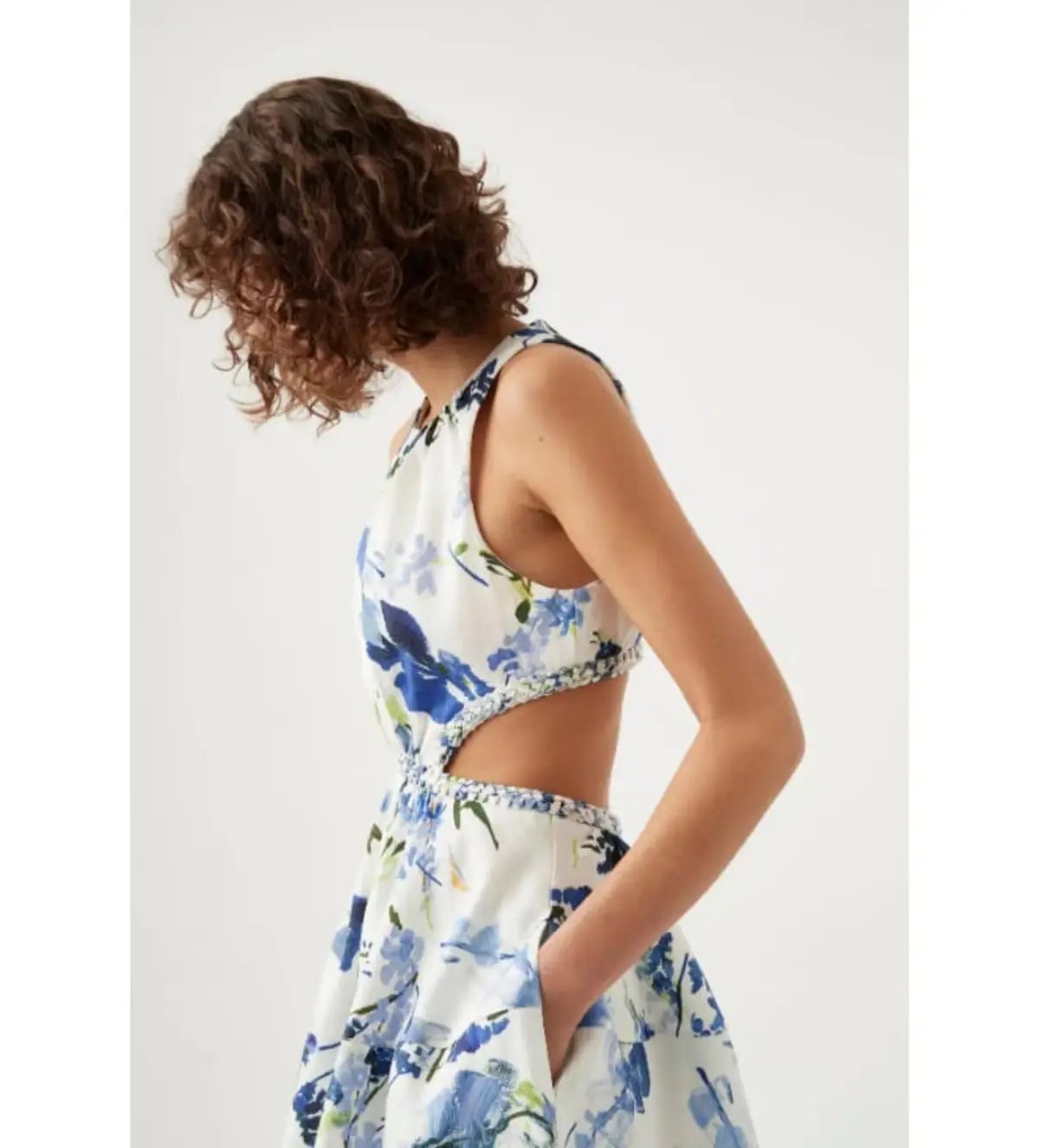 Aje Voyage Braided Cut Out Mini Dress Floral Print Size AU 12 photo 4