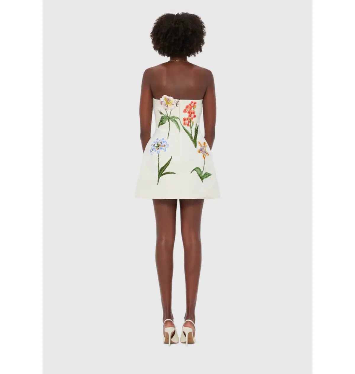 Leo Lin Rosario Velvet Mini Dress Botanical Snow Print Size 10 photo 3