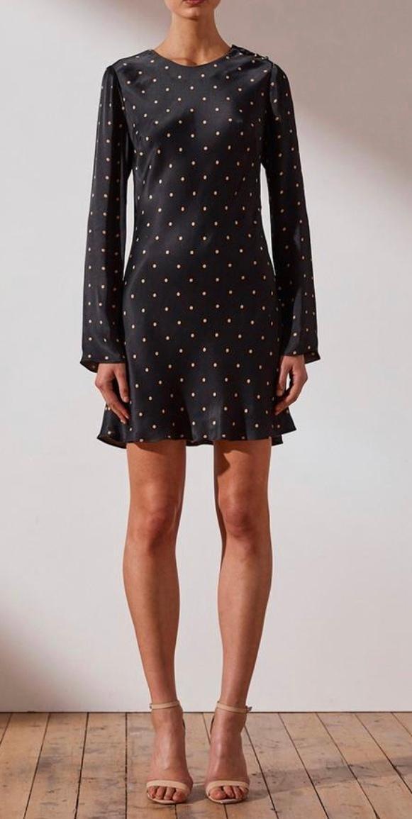 O'Dell L/S Bias Mini Dress - Midnight photo 3