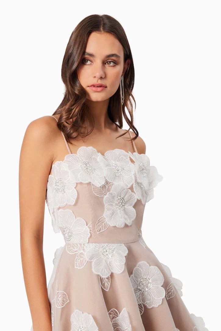 ELLIATT DAHLIA 3D MINI DRESS - IVORY/NUDE photo 3