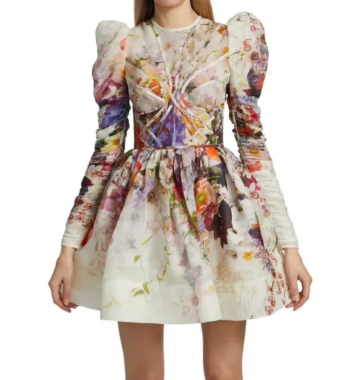 Zimmermann The Prima Panelled Mini Dress in Multi Floral Size 3 / Au 14 photo 2