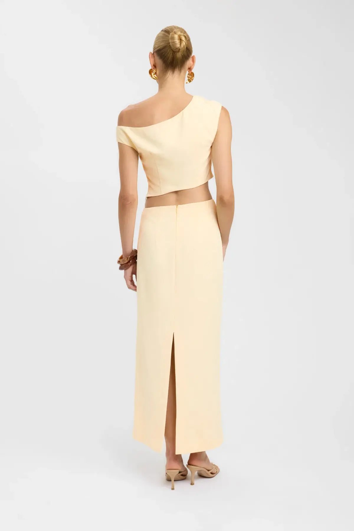 Kookai Opal Tuck Top and Maxi Skirt Set Lemon Sorbet Size 8 photo 2