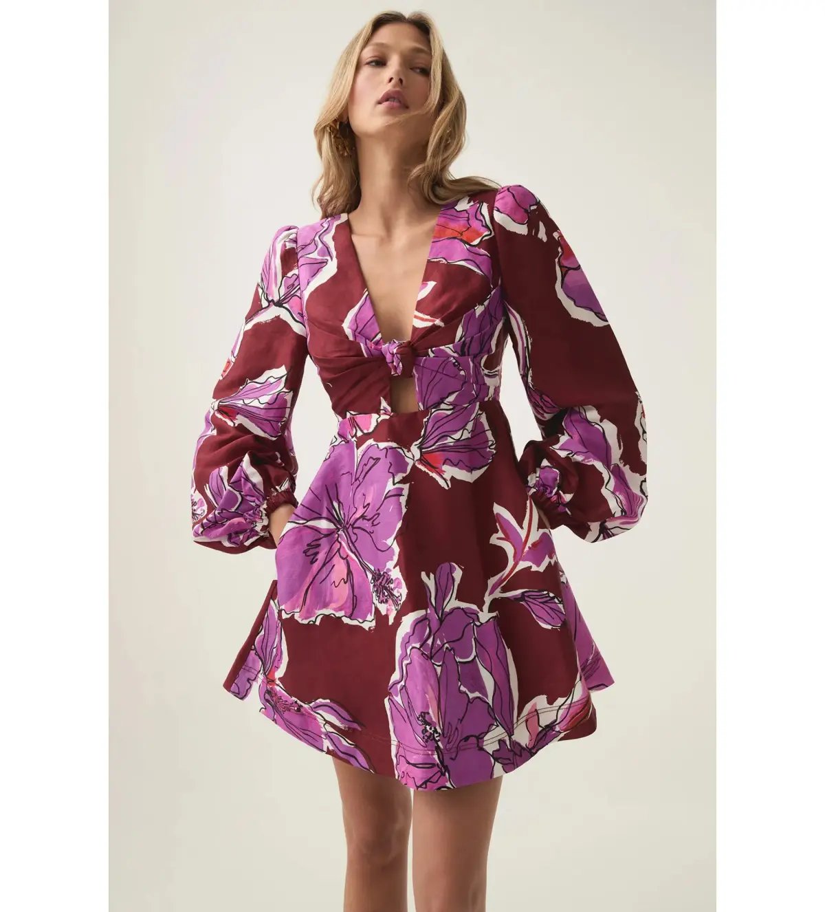 Aje Inflorescence Mini Dress in Bold Hibiscus Size AU 14 photo 2