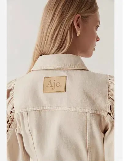 Aje Effie Braided Denim Dress Mini Size 6 photo 2