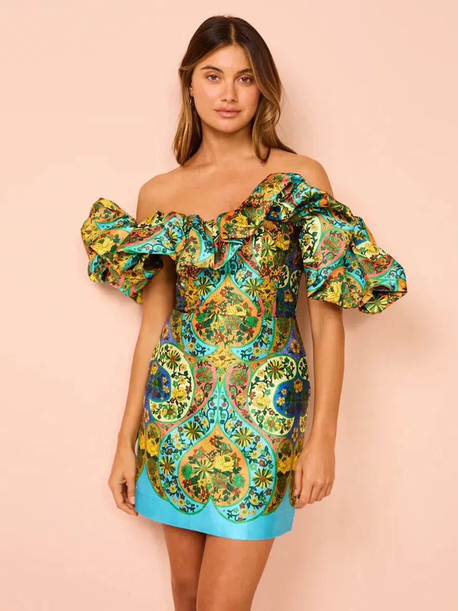 Alemais Sofie Off Shoulder Midi Dress Multi Size 12 photo 2