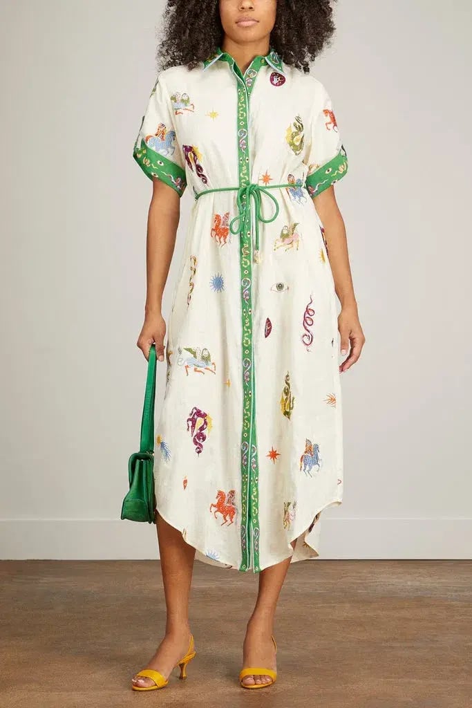 Alemais Seeker Embroidered Shirt Dress Print Size 10 photo 3