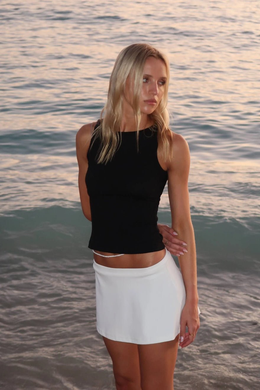 WITH HARPER LU Mini Skirt In White photo 2