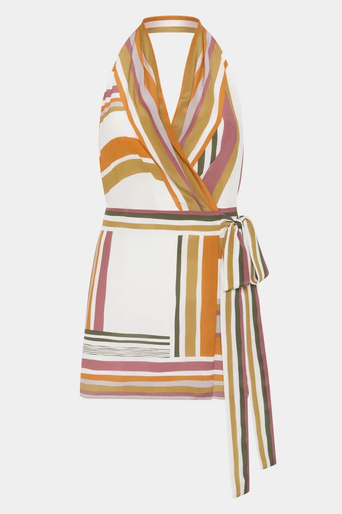 Sir the Label Caprera Wrap Halter Mini Dress Milazzo Stripe Size 10 photo 4