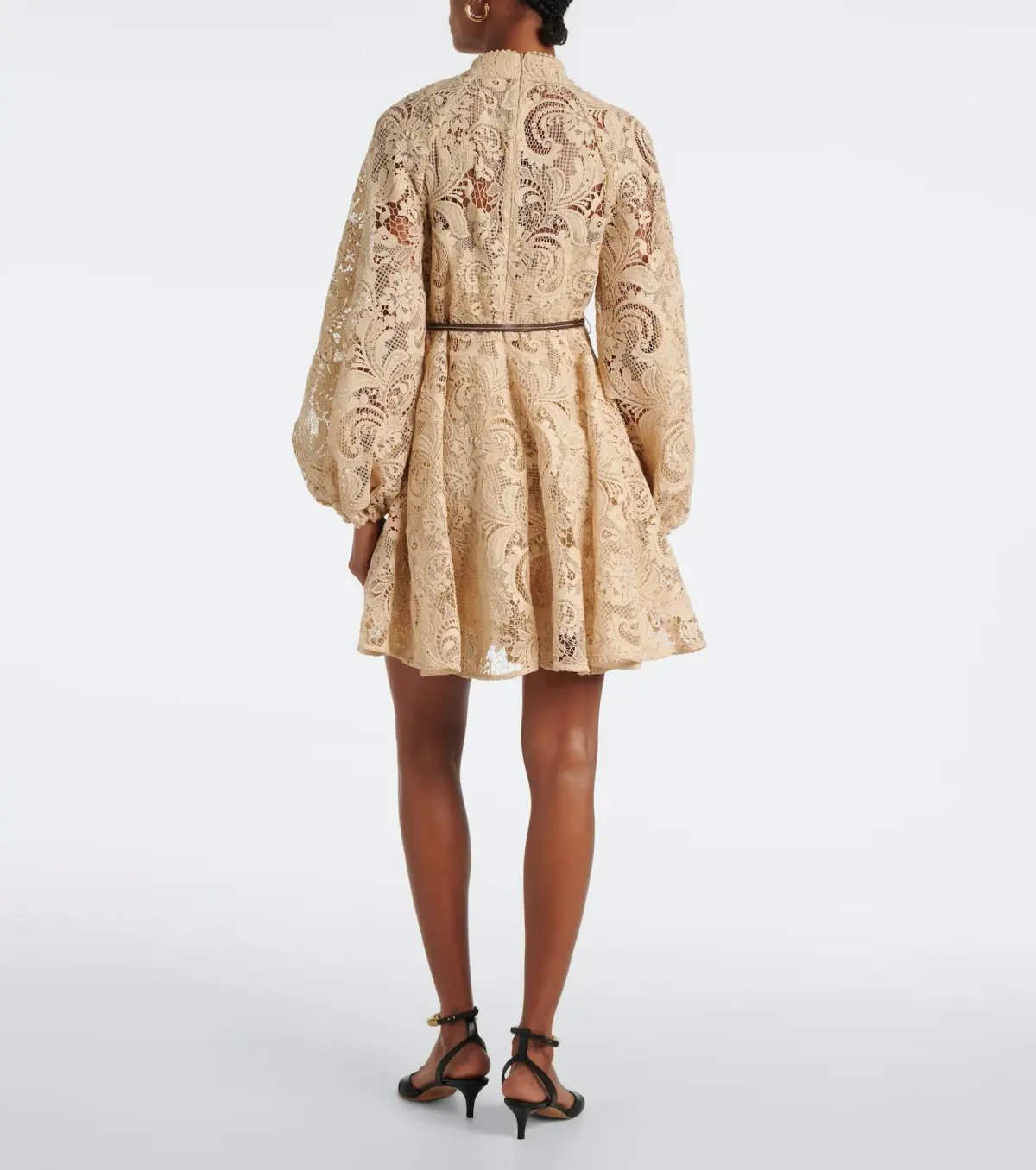 Zimmermann Waverly Lace Mini Dress Taupe Size 1 / AU 10 photo 2