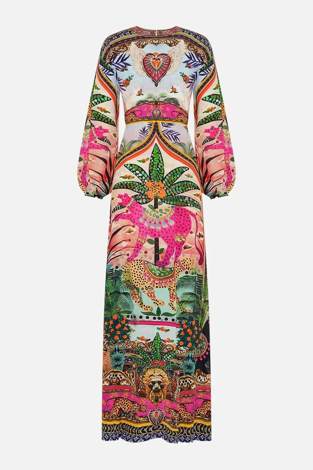 Camilla Alessandros Atlantis Printed Lantern Sleeve Dress Multi Size 14 photo 6