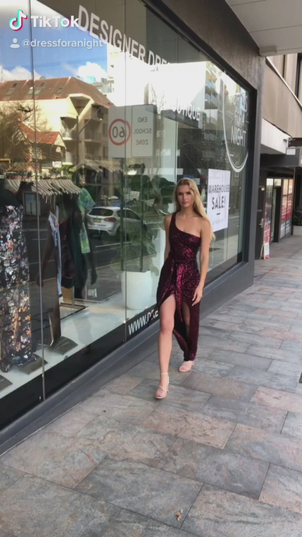 Palazzo Gown in Cherry photo 4