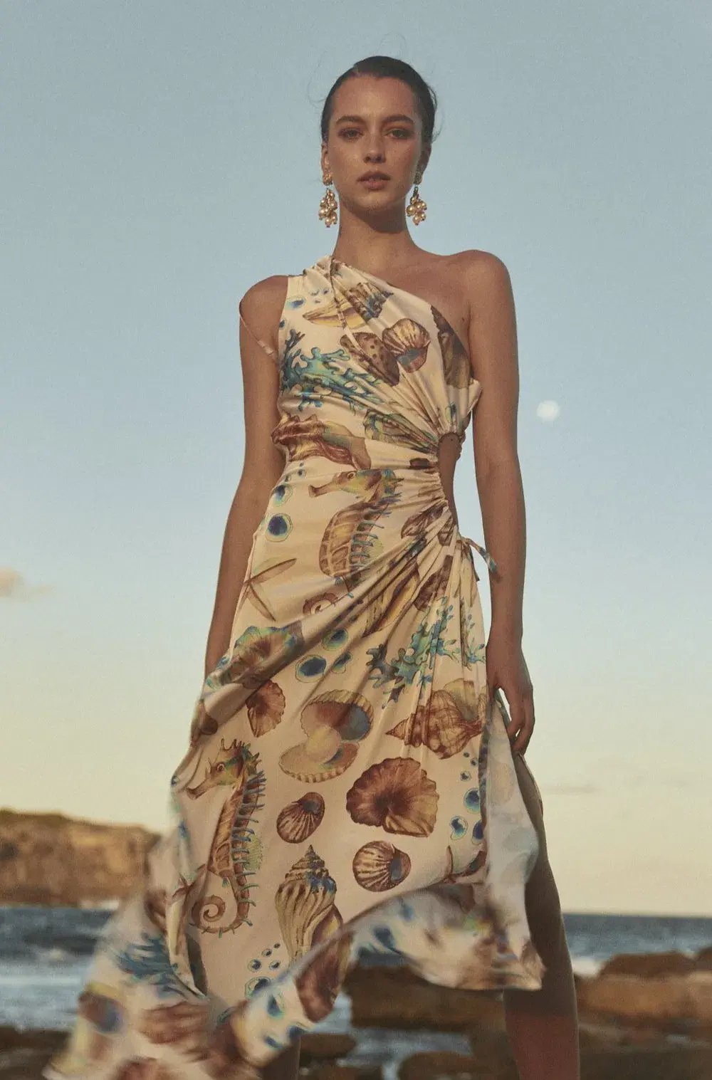 Sonya Moda Nour Seashell Maxi Dress Print Size 10 photo 2