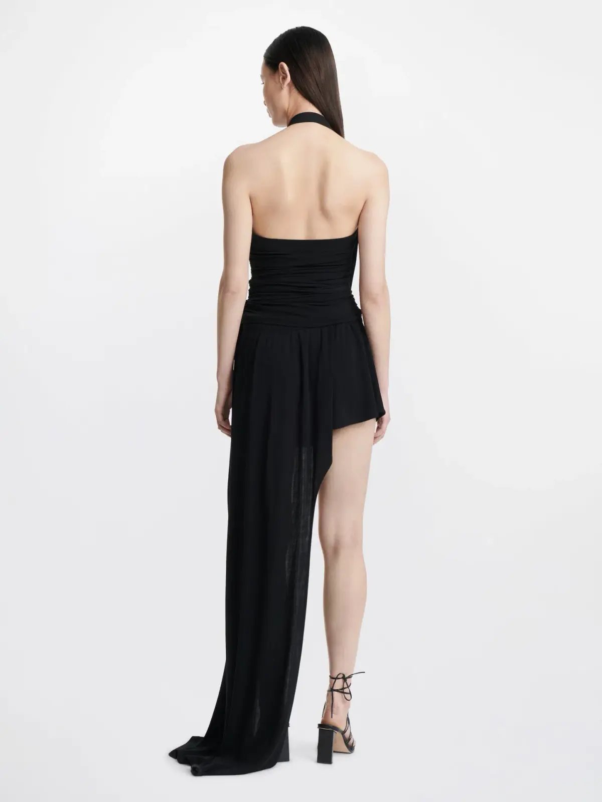 Dion Lee Safety Slider Gathered Mini Dress Black Size S/AU 8 photo 3