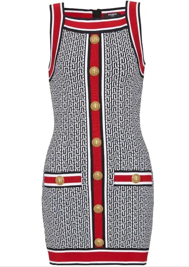 Balmain Jacquard Knit Mini Dress Multi Size 38/Au 10 photo 4