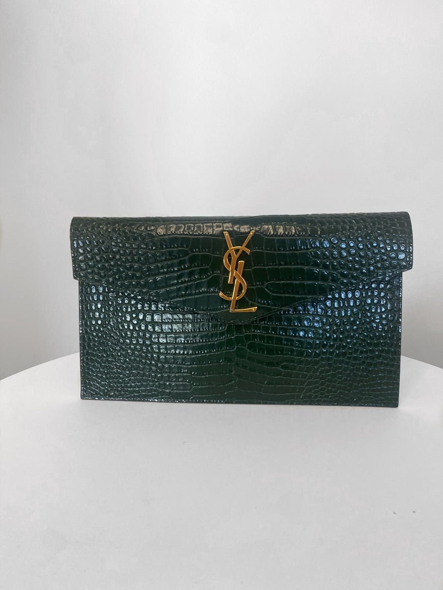 Saint Laurent Uptown Pouch Grn/Gld photo 3