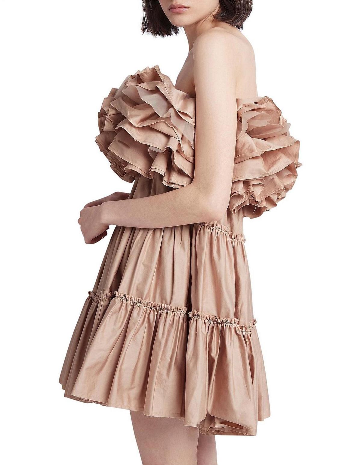 Aje Allure Tiered Mini Dress Brown Size 6 photo 3