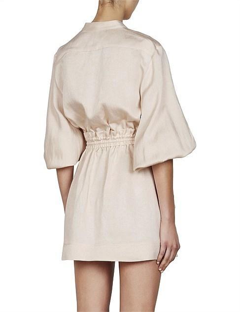 Shona Joy Ellington Balloon Sleeve Mini Dress Ecru Size 8 photo 8