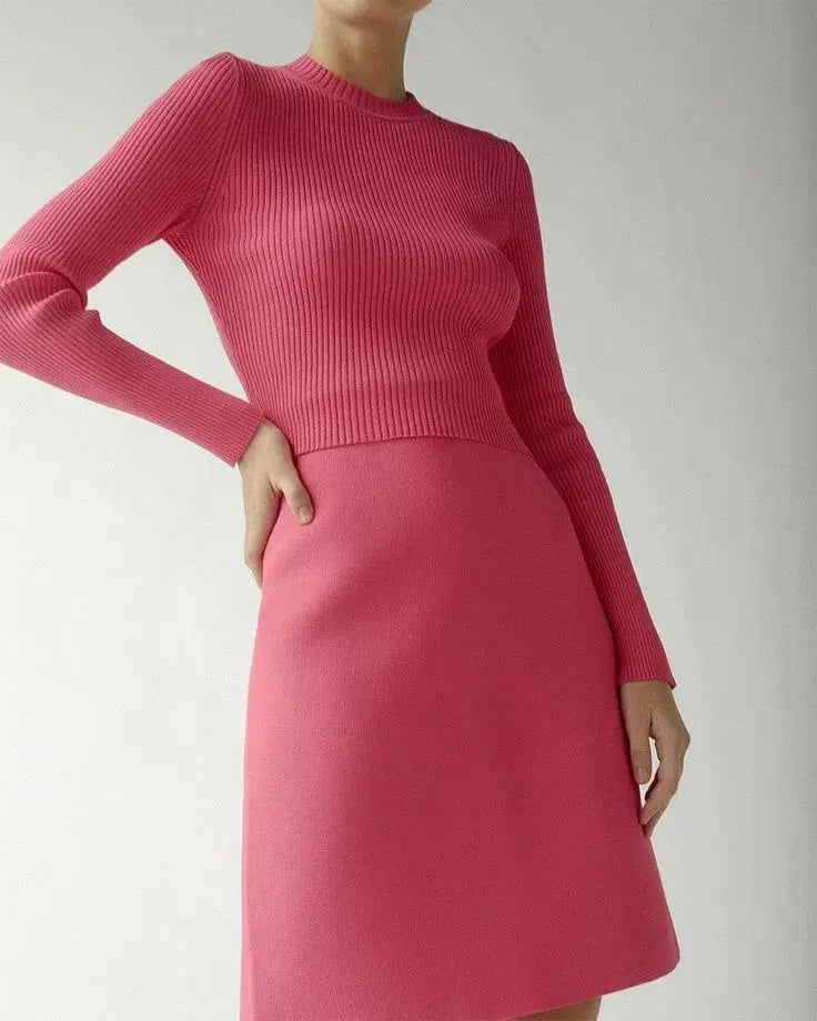 Scanlan Theodore Crepe Knit Tailored Skirt Fuchsia Pink Size S/AU 8 photo 2