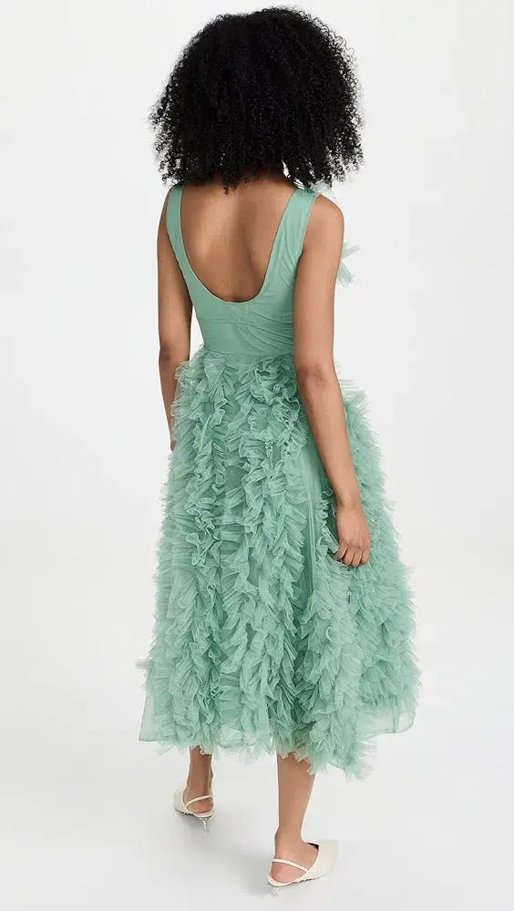 Molly Goddard Mertyl Tiered Ruffled Tulle Midi Dress Size 12 photo 5