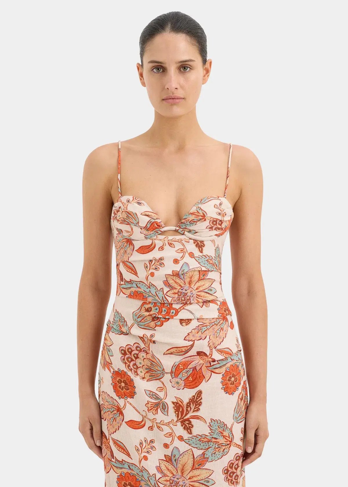 Sir The Label Noemi Balconette Midi Dress Floral Size 1/Au 8 photo 4
