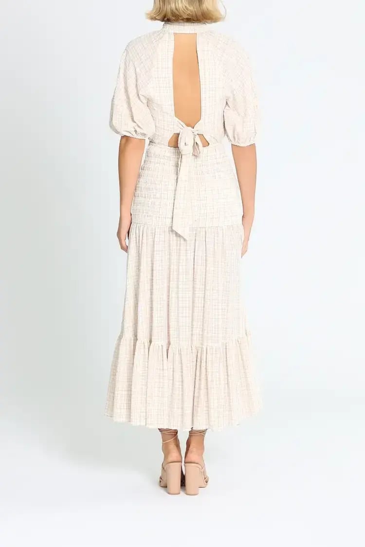 Significant Other Freya Dress in Almond Check Size 8 photo 3