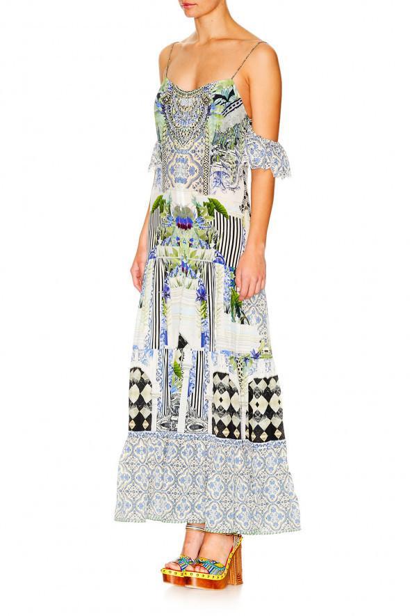 The Sweet Escape Long Button Down Tiered Dress photo 2