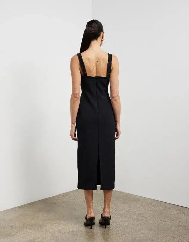 Camilla And Marc Ilona Midi Dress Black Size 12 photo 3