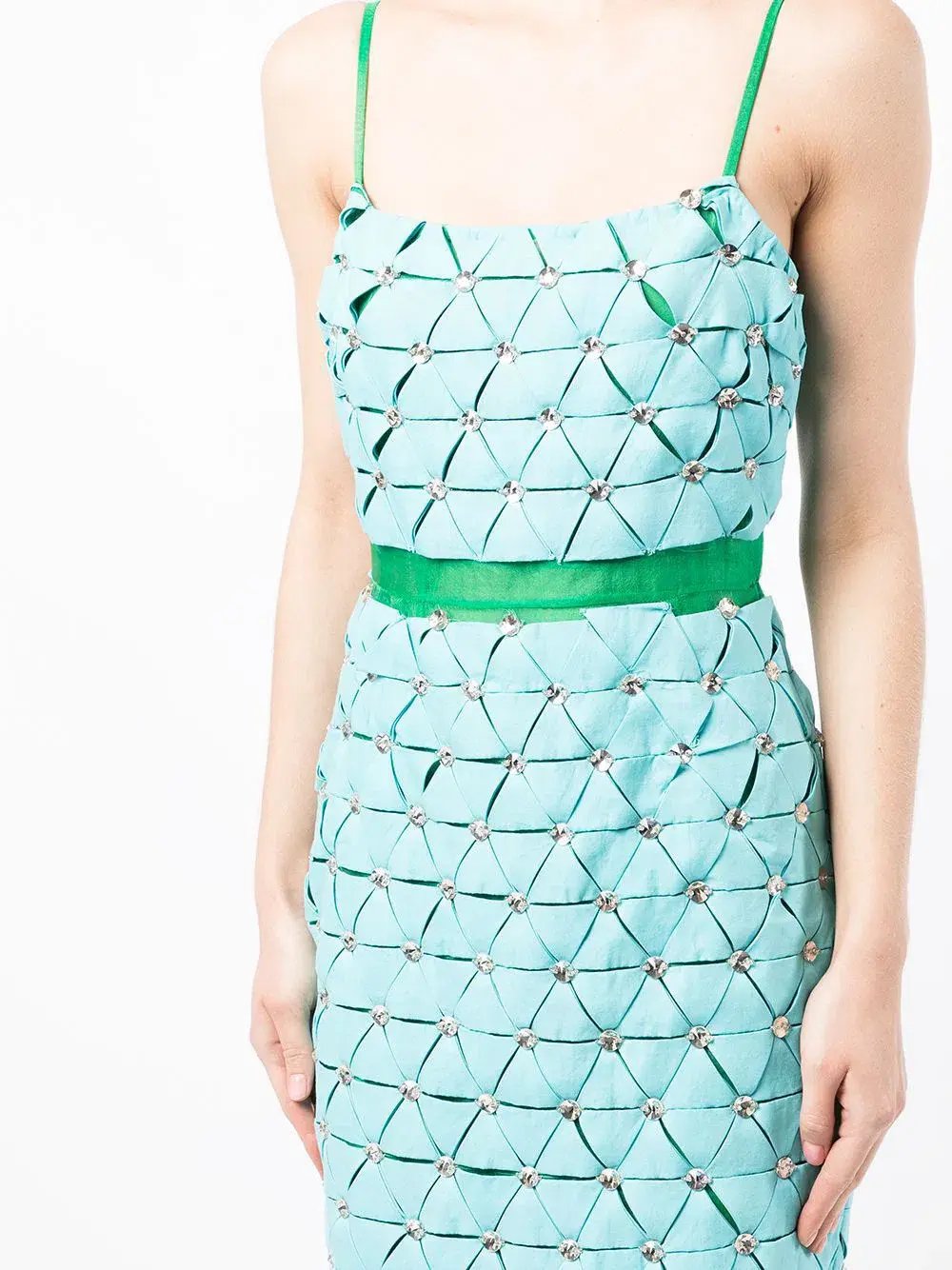Rachel Gilbert Cindy Panelled Maxi Gown Aqua Size 0 / AU 6 photo 3