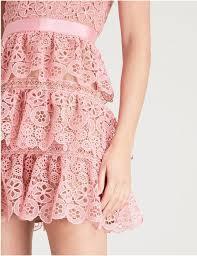 Self Portrait Pink Tiered Mini Dress pink size 8 photo 5