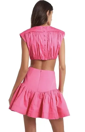 Aje Solstice Cut Out Ring Flip Mini Dress Pink Size 8 / S photo 3
