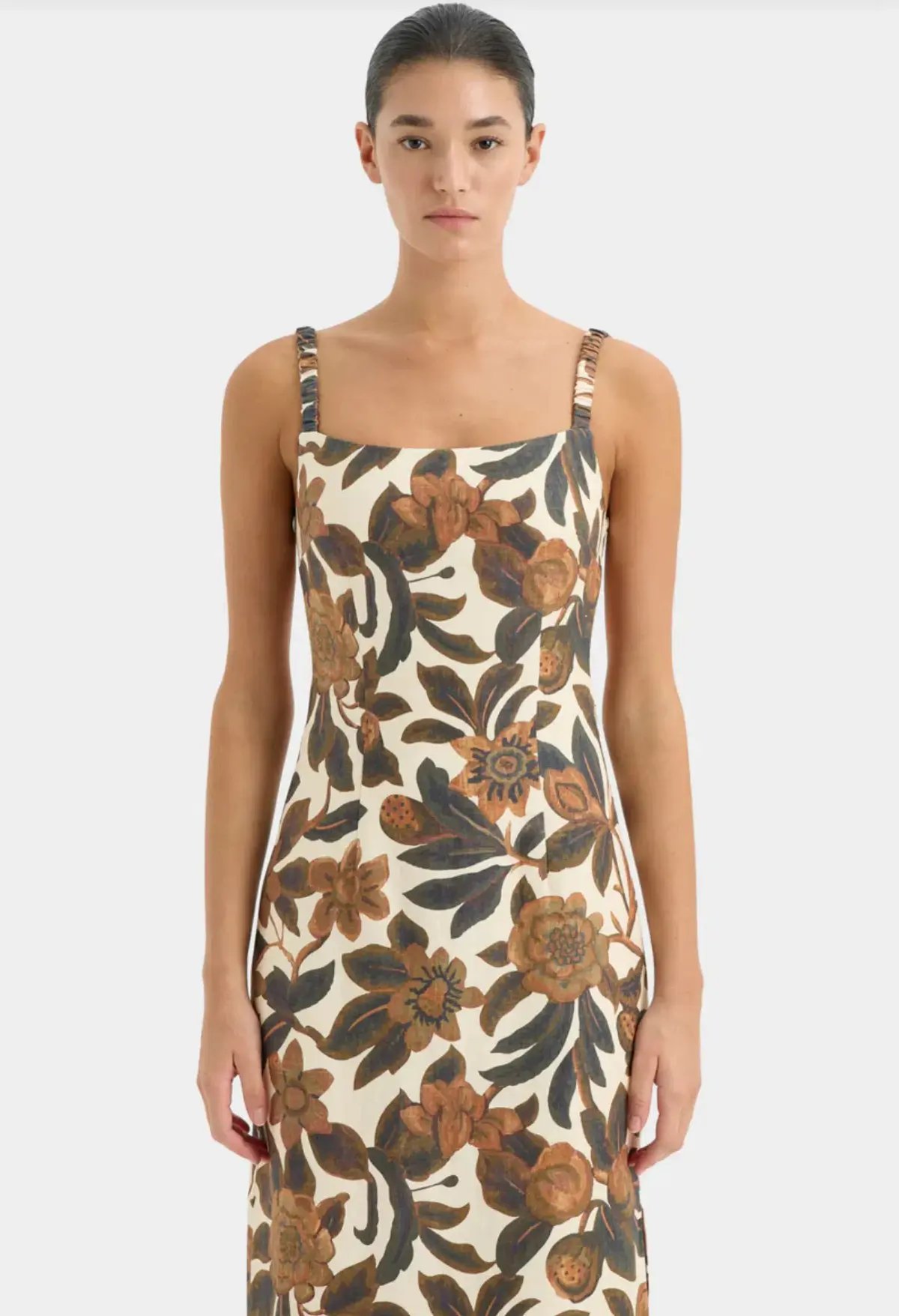 Sir the Lable Primrose Ruched Midi Dress Ivory Tapestry Size 2/Au 10 photo 2